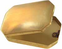 Tinder Box,
with hinged lid,
2-3/8" wide by 3-13/16" long, polished brass